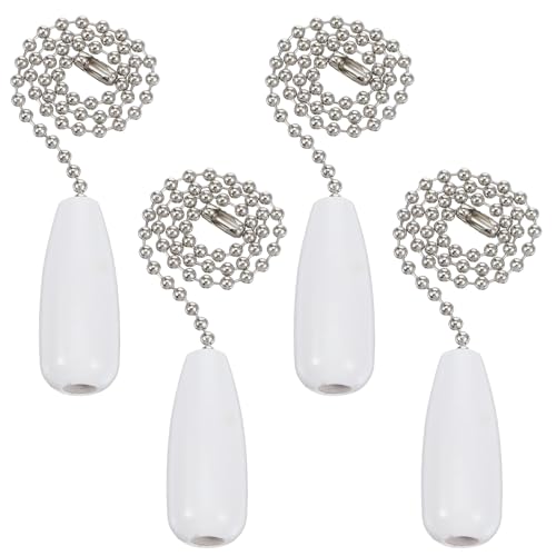 Image of 4PCS Ceiling Fan Pull Chain Extensions 12.6 Inch White Ceiling Fan Pull Chain Ornaments Fan Chains Extensions for Ceiling Fans Lighting Decor White
