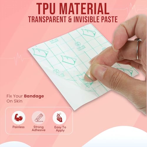 Image of Homeaura 100 Pcs Transparent Adhesive Makeup Hand Palette | Waterproof PU Film Sheets for Foundation Blending & Mixing | Disposable Makeup Tool for Artists (2.75 inchx2.75 inch)