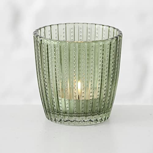 Windlicht Glas grün Teelichthalter 4er Set