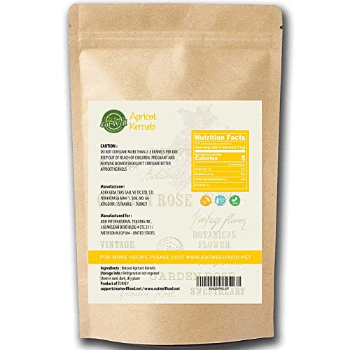 Eat Well Premium Foods - Bitter Apricot Kernels 1 Lb - 16 Ounce, Natural & Raw Bitter Apricot Seeds, Product Of Turkey - Fresh, Clean & Natural #TOP1