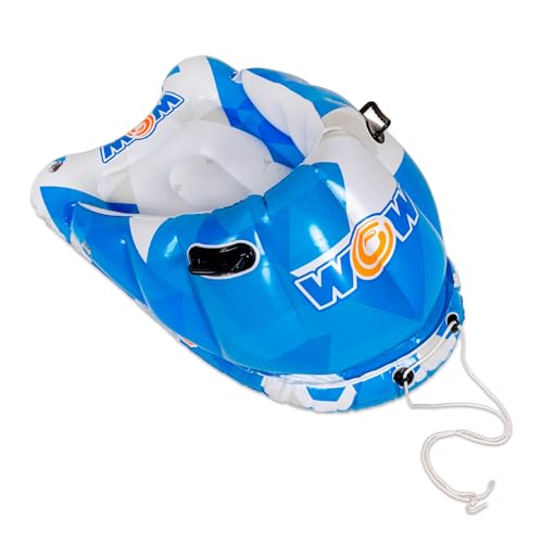 Wow Sports Bobsled Inflatable Snow Tube - Tow Rope Included - Kids Winter Sled - Shaped for Kneeling or Sitting by WOW Sports - Used condition - US$37.42