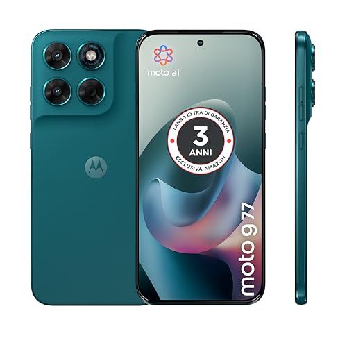 Motorola Moto G77 (8/256 Go, Caméra 108 + 8 MP + Capteur de Scintillement, Écran 6,78" POLED 120 Hz, 5100 mAh, MediaTek Dimensity 6400, Android 16), Shaded Spruce