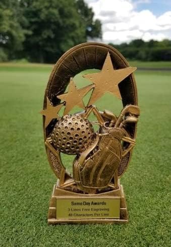 Same Day Awards Radiant Star Trophy 6.5 Inches - Engraving Included (Golf)