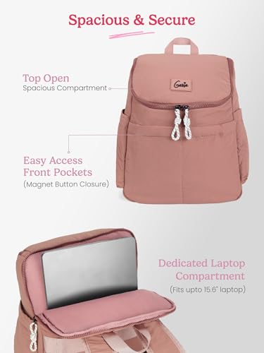 Image of Genie Plushpack Casual Backpack For Girls |15 Inch-27 Litres With 2 Compartments with Laptop, Multiple Pockets, Trolley Sleeve And Organizer |Best For Laptop, Makeup & College /Work Must-Haves