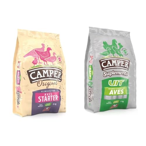Pack AvesStarter 5kg Alimento para Arranque de Las Aves + Camper Vit 3kg Suplemento Vitaminico. Todo Tipo de Aves.