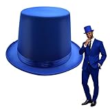 Nicky Bigs Novelties Top Hat For Men, Steampunk Hat, Victorian Top Hats, Magician Hats, Tophat Costume For Men - Blue