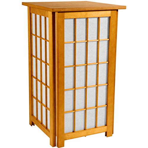 Oriental Furniture Unusual Eclectic Lighting Lanterns, 27-Inch Tall Hokaido Japanese Shoji Lantern Floor Lamp, HONEY