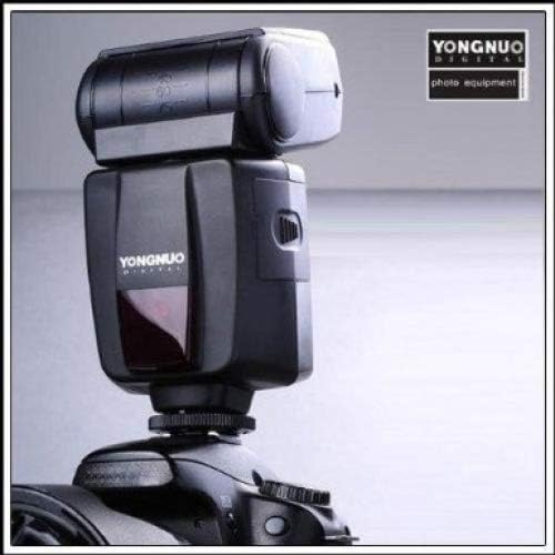 Yongnuo YN-467 II flash speedlite mounted on a Canon DSLR camera