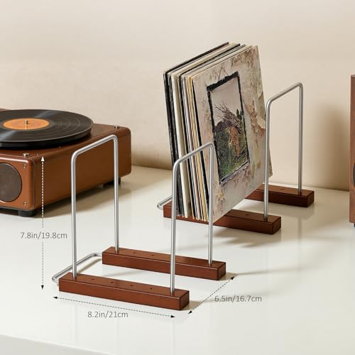 Image of Vinyl Record Storage Holder for 35 LPs, Solid Hardwood Record Stand, Album Rack Organizer, LP Storage & Magazine Holder, Gift for Music Lovers