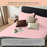 2 Pack Anti-Allergy Anti-Bacterial Brushed Microfibre Fitted Bed Sheet - 28cm Depth, Easy Care, Fade Resistant (Pink, 4ft Small Double) - Image 7