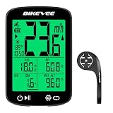 Bikevee Compteur Vélo GPS sans Fil avec Température Altitude Pente Dénivelé Éclairage Vert Étanche IPX7 Écran 2,4 Pouces Noir