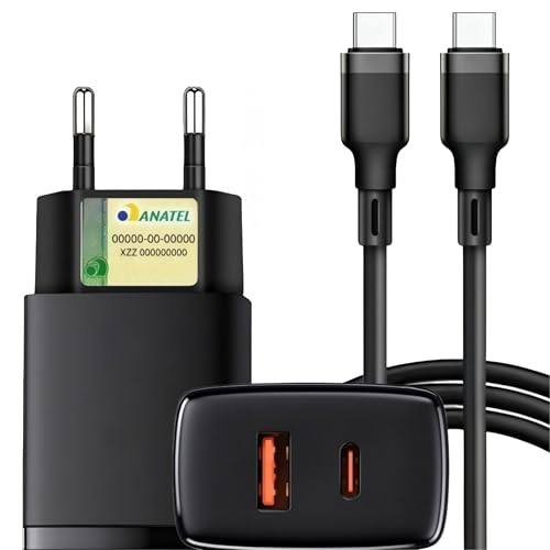 Carregador Turbo Compatível com Samsung Galaxy, Motorola, Novo Ip...