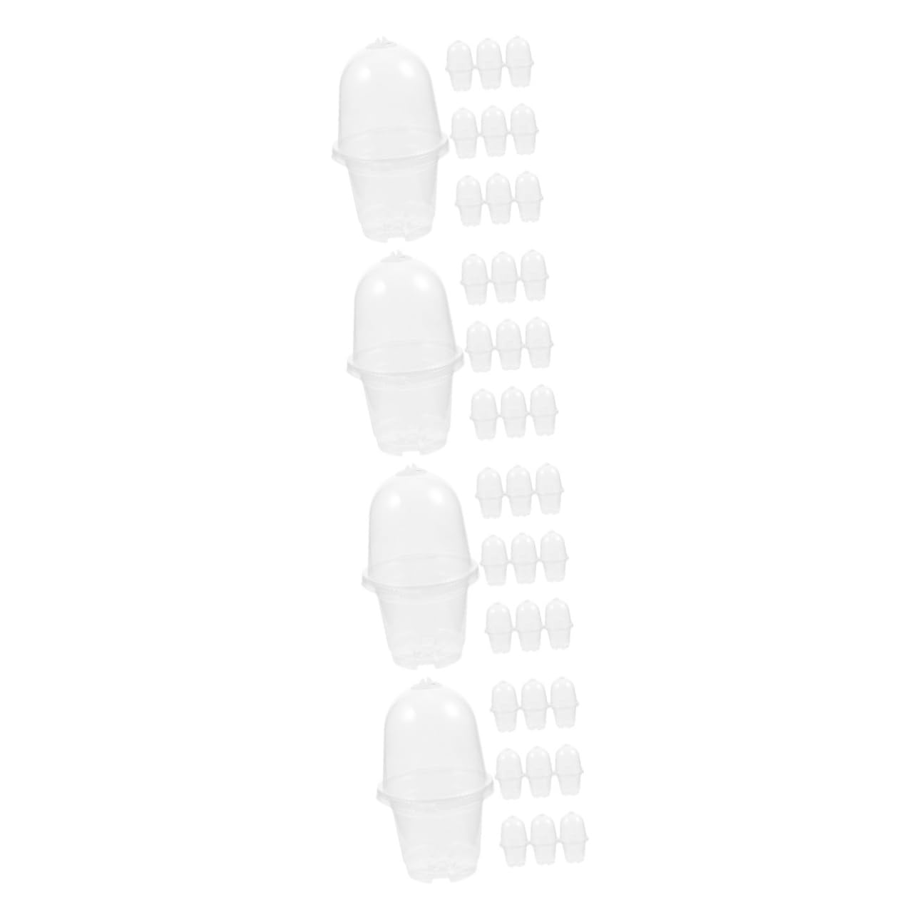 Toddmomy 4 Ensembles Pots de Semis Plastiques avec Couvercle Pots de Jardinage Idéaux pour Plantes et Drainage et Design Pratique