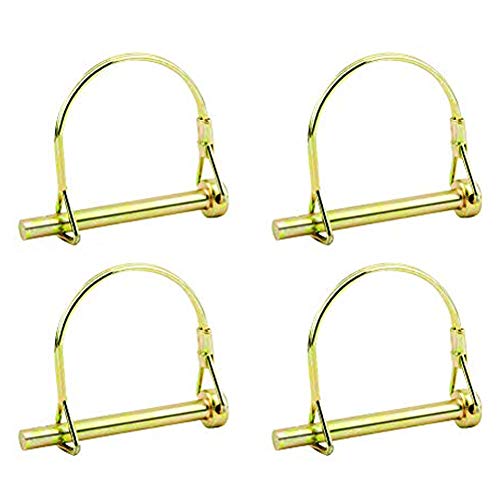 INCREWAY 4 Pcs 7mm Heavy Duty Safety Coupler Shaft Locking Pin Wire Lock Pin, Hitch Pto Pin Round Loop Wire Lock Trailers Pin for Farm Lawn Garden