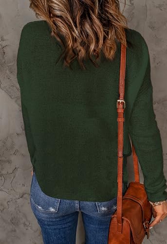 Image of Womens's Drop Shoulder Casual Loose Crewneck Lightweight Long Sleeve Pullover Sweaters