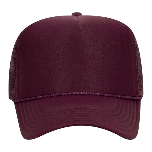 Image of OTTO Polyester Foam Front 5 Panel High Crown Mesh Back Trucker Hats in 97, Bulk, Wholesale