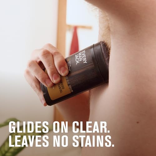 every man jack amber  sandalwood mens deodorant - stay fresh with aluminum free deodorant for all skin types - odor crushing long lasting with naturally derived ingredients - 3oz 2 pack