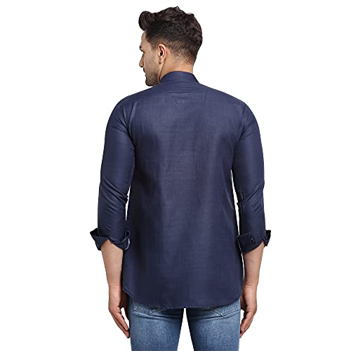 Image of SAIFOO Men's Rich Cotton Blind Short Kurta