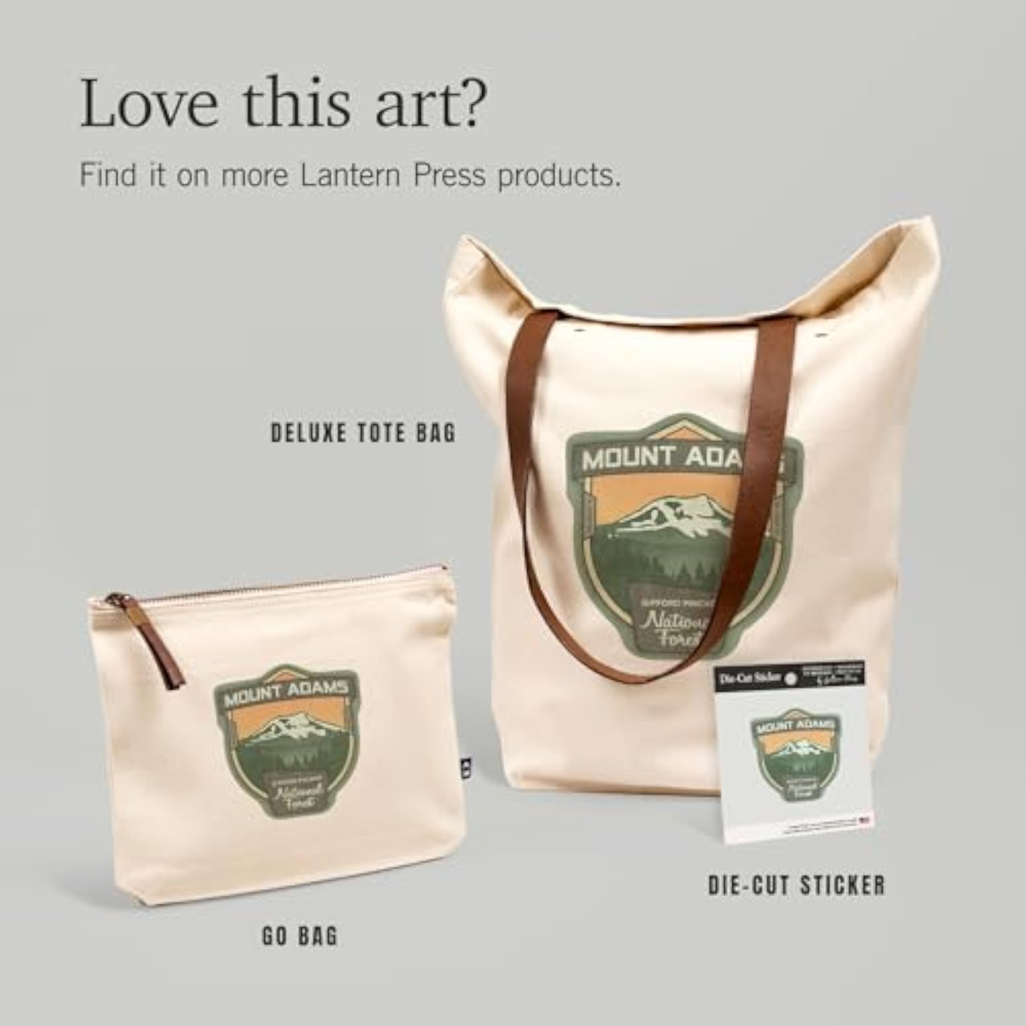 Cotton Zipper Pouch, Travel Accessory, Mount Adams Design
