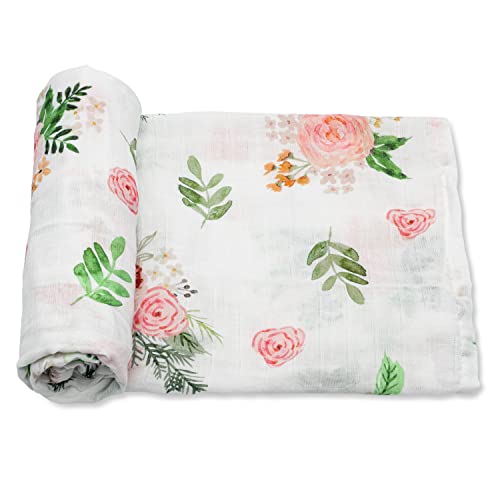 Image of ADDISON BELLE Baby Swaddle Blanket - 100% Muslin Cotton Unisex Soft Swaddle Wrap for Baby Boys or Girl - Neutral Newborn Receiving Blankets - Nursery Swaddling for Babies - 47” x 47” (Flowers)