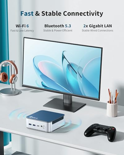 Image of Getorli Mini PC AMD Ryzen 7 6800H(Max 4.7GHz), 32GB LPDDR5 1TB NVMe SSD Mini Computers, Triple 4K Display, WiFi 6 BT 5.3, Dual LAN, Desktop Mini PC for Work, Gaming, Design, Home Office