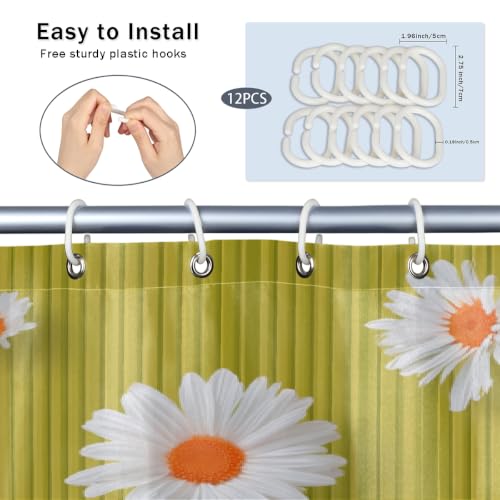 Rideau de douche imperméable fini les flaques d'eau tissu polyester lavable - 4