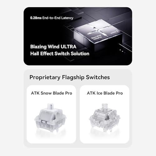 Image of ATK RS6+ 65% Wired Mechanical Gaming Keyboard, Aluminum Magnetic Switch, 8K Polling Rate, 0.08ms Ultra-Low Latency, 5-Layer Acoustic Padding, RGB Backlit, for PC Mac - Silver Samurai