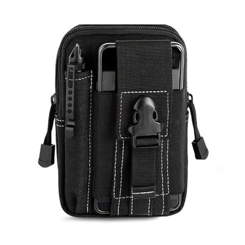 EDC Pouch, Molle Pouches, Waist Bag, Belt Pouch, Gadgets for Men, Belt Bag, Tactical Waist Bags, Utility Waist Bag with Zipper, Exercise Accessories for Traveling Running Cycling Sports Gifts (Black)