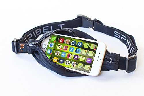 Spibelt Unisex Original Spibelt Basic Black with Black Zipper Running Bag, Black, S-XL EU