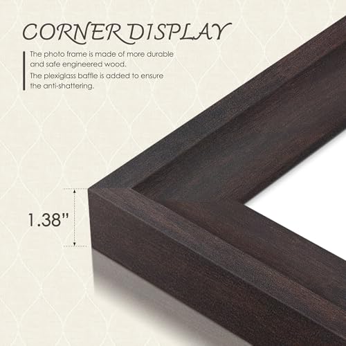 Image of DUENPY 8x10 Picture Frame 4x6 Collage Picture Frame Displays Double 4x6 inch Photos or 8x10 (Without Mat) Wall Decor or Tabletop Walnut