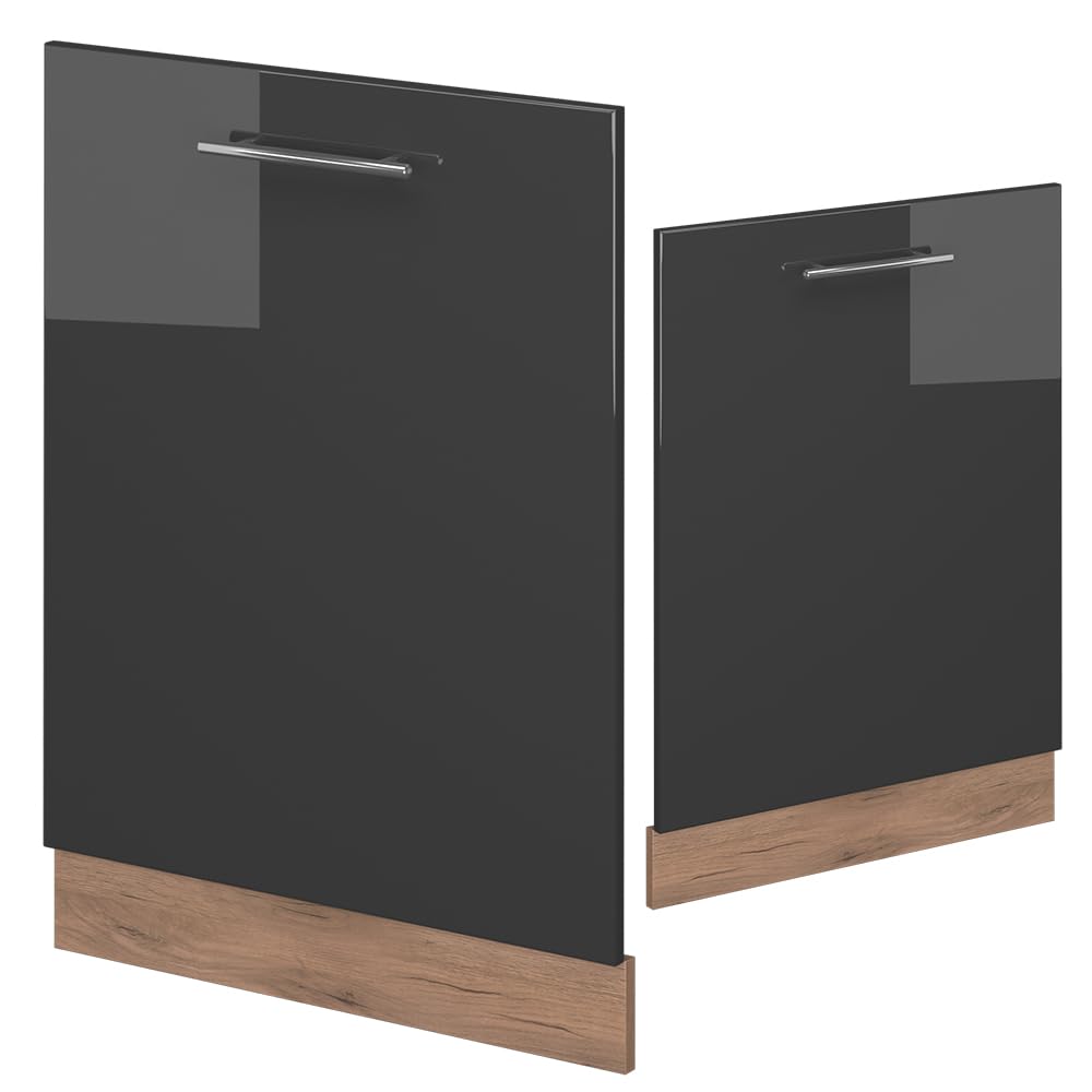 Vicco Panel przedni zmywarki "Fame-Line", Antracyt wysoki połysk, 60 cm | BP Antracyt, à combiner avec d'autres modules de la série Fame-Line