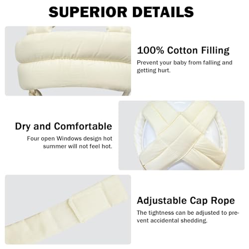 Image of Baby Head Protector Baby Helmet for Crawling Walking, No Bumps Safety Head Adjustable Protective Cap for Walking, Playing (Beige)