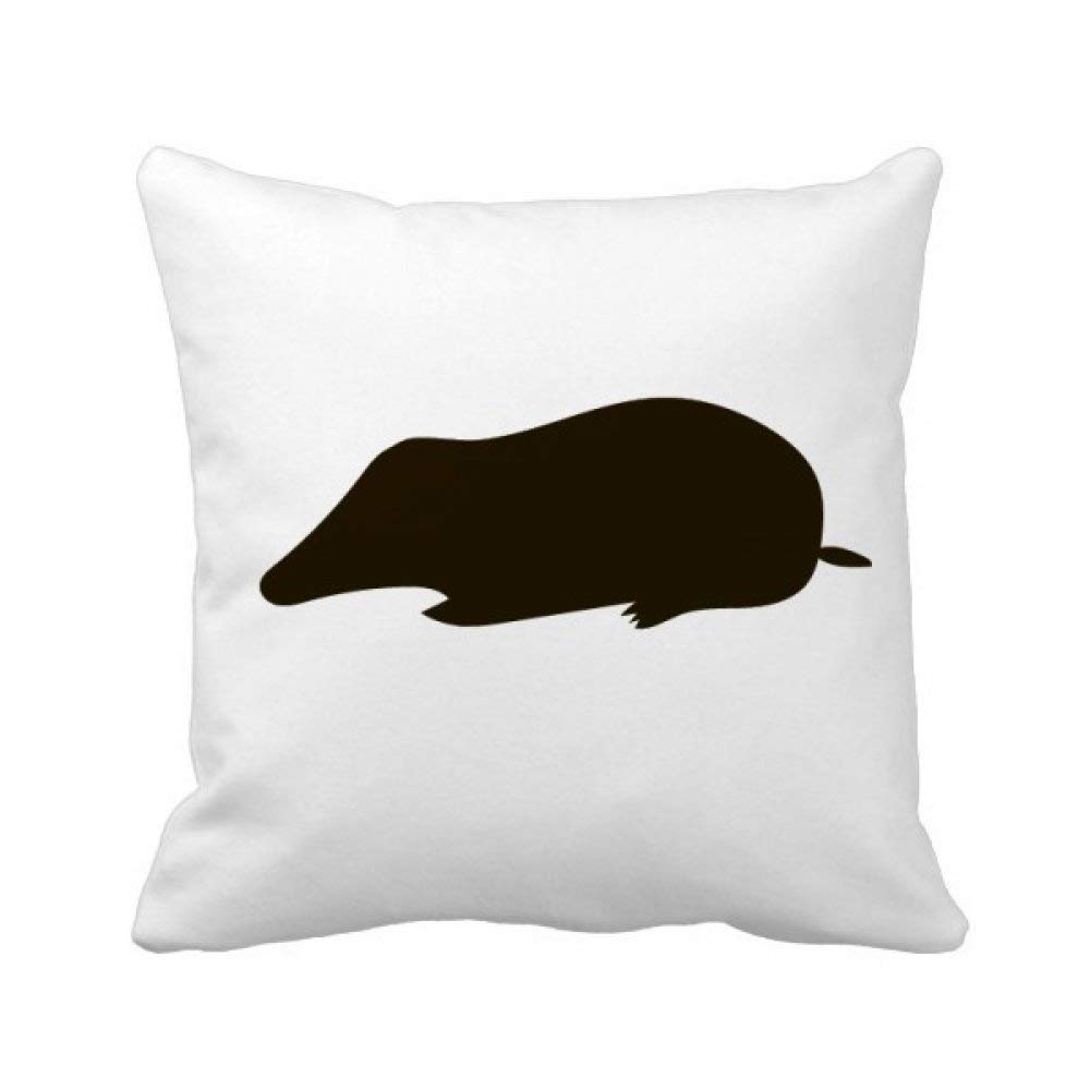 Housse de coussin carrée motif taupe noir textile premium