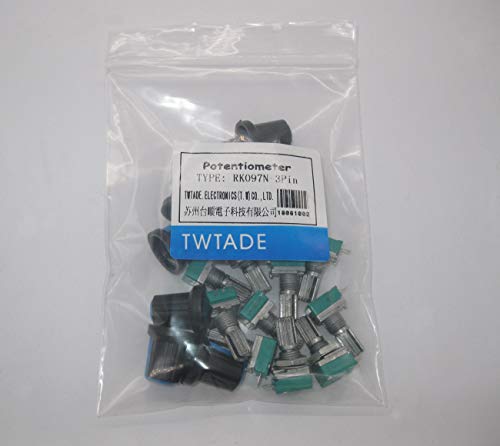 Twtade 10Pcs Single Linear Rotary Seal Amplifier Potentiometers Type 10K Ohm Knurled Shaft 3Pin Rk097N-3-10K #TOP5