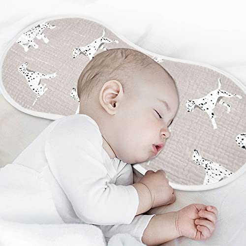 Dalmatian Puppy Pattern On Grey Muslin Burp Cloths for Baby 2 Pack 100% Cotton Baby Washcloths Bibs for Boy Girl4