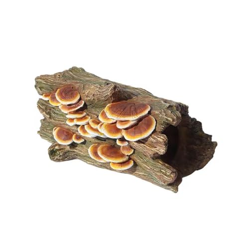 Image of Fish Tank Decorations-Hollow Tree Trunk Aquarium Decorations Aquarium Decorations for Betta Hideout Caves Large Aquarium Decor Thematic Ornaments (Mushroom Trunk)
