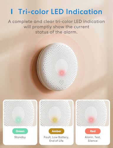 Protección contra humos y monóxido con sensor 2 en 1 y batería durable 5