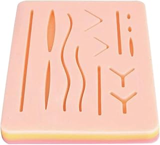 Suture Practice pad Silicone Reusable 3 Layer with 14 Wounds Medical Skin Wound Suture Training Practice Kit Suturing Pad