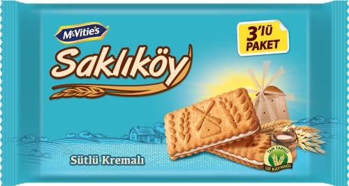 Ülker Saklıköy Sütlü Kremalı Bisküvi 88G 3lü Paket