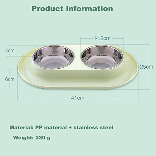 Vektenxi - Ciotola doppia per cani e gatti, in