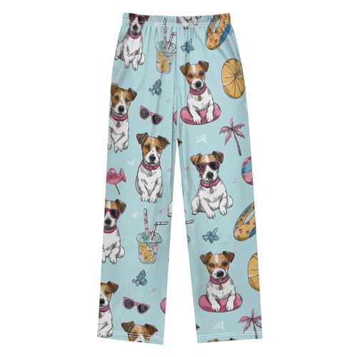Cool Jack Russell and Tree Boys Long Pants Soft Trousers Elastic Waist Kids Lounge Bottoms with Pockets S-XL2