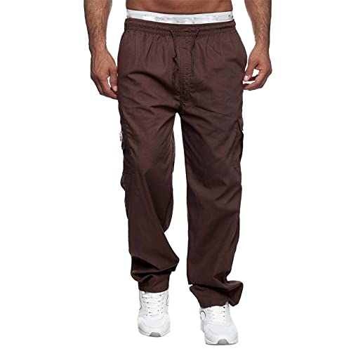 Men's Cargo Pants Straight Work Pants Outdoor Fitness Trousers Baggy Hiking Sweatpants with Multi Pockets2