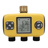Hamwesh Sprinkler Timer 3 Zone, Programmable Irrigation Controller with Brass Inlet, Manual Watering, Rain Delay, IPX5 Waterproof for Garden Lawn Yard