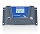 VIXKPIRR 20A Solar Laderegler 12V 24V Solarregler, PWM 20A Solarladeregler mit Temperatursensor LCD Anzeige und 4 USB Ports,Geeignet Multi 12V 24V Blei Batterien und Lithium Batterien