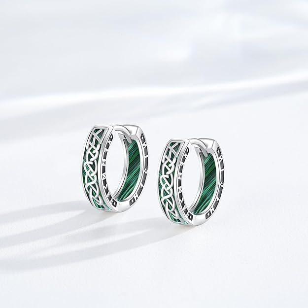 Hoop Celtic Earring for Women 925 Sterling Silver Viking Rune Celtic Earring Viking Earrings Jewelry Birthday Gifts for Men - Image 3