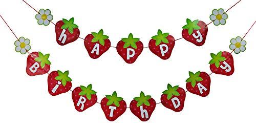 Strawberry Birthday Garland Banner - 6 ft