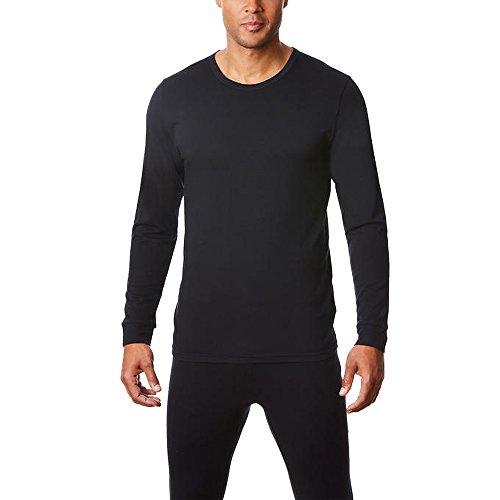 32 Degrees Men's Heat Performance Mesh Baselayer Tee- Black -L