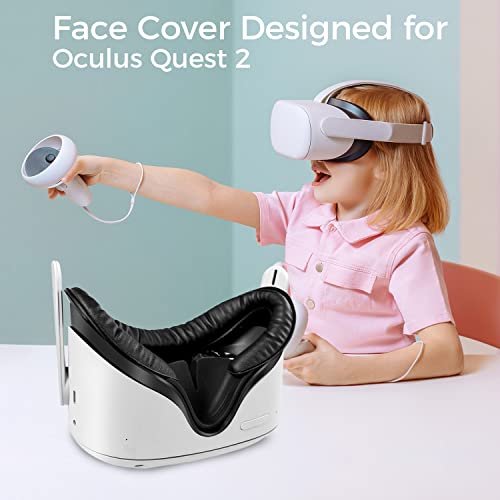 Vr Facial Interface Bracket Face Cover - Sonicgrace Face Cushion Pad For Oculus Quest 2 With Comfortable Sweat-Proof Leather Foam Face Pad Replacement, Lens Cover, Nose Pad, Thumb Stick Caps #TOP7