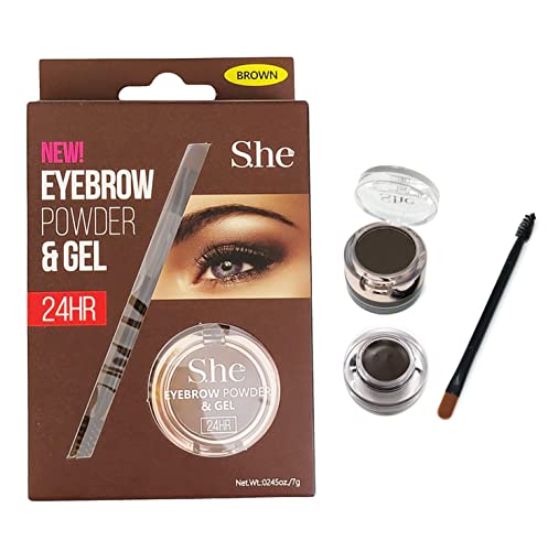 Dealplusdeal S.he Eyebrow Powder And Gel 24 Hour Long Lasting Smudge Proof Eye Brow Makeup Brown #TOP6