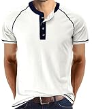 Mens Henley Shirts Short Sleeve T Shirt Mens Shirts Casual Stylish Sommer Casual Basic Plain Cotton